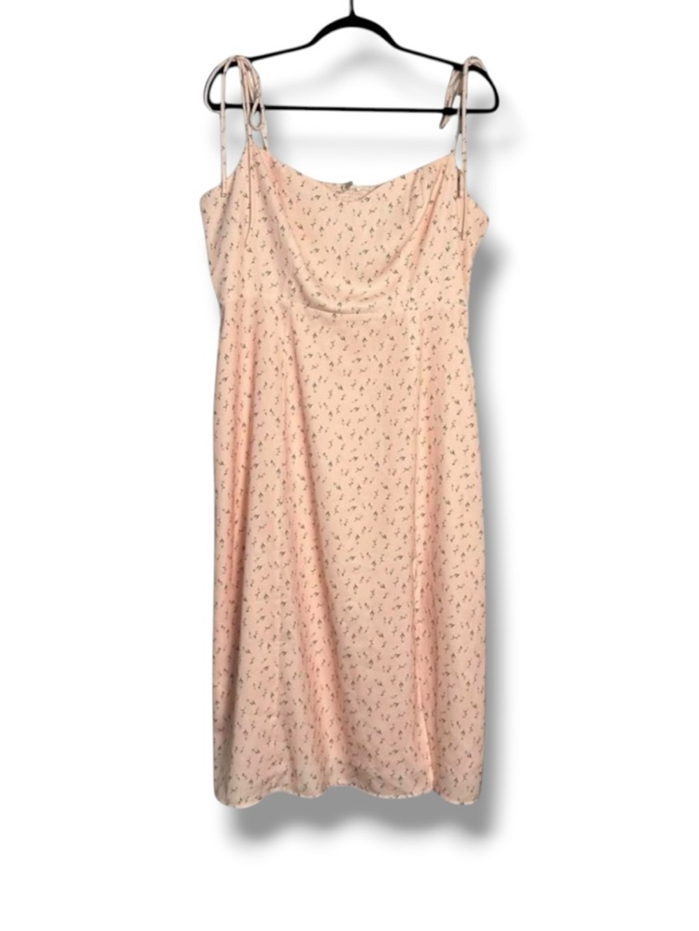 Backyard Roses XL Floral Pink Maribelle Midi Dress Slit Summer Sundress